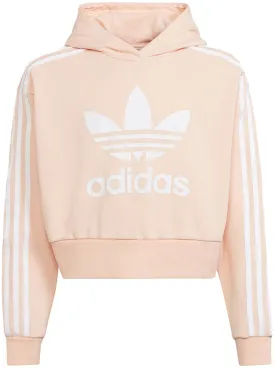 Adidas Originals Juniors Cropped Hoodie Haze Coral White