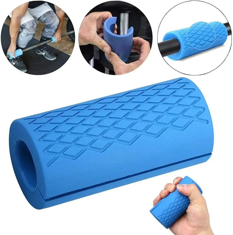 Anti-Slip Barbell Grips: Silicone Rubber Dumbbell Hand Protectors