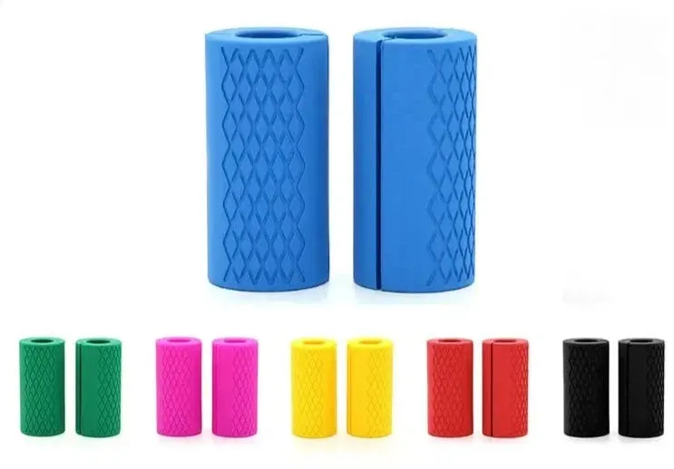 Anti-Slip Barbell Grips: Silicone Rubber Dumbbell Hand Protectors