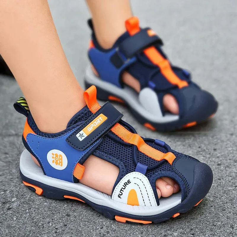 Breathable sports sandals for boys and girls, summer cartoon sandals, casual beach shoes, soft soled children's shoes