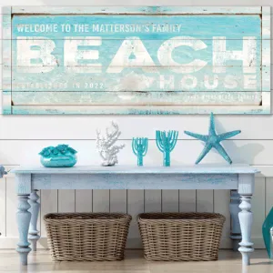 Coastal Decor - Personalized Beach House Welcome Sign