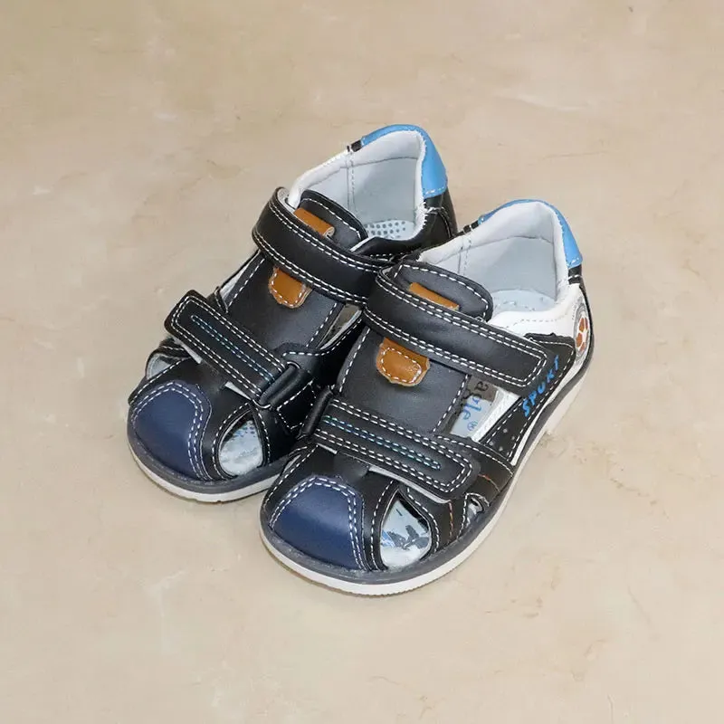 Cute Eagle Children Sandals Summer Pu Leather Orthopedic Sandals  Toddler  Shoes Boys Closed Toe  Beach shoes Baby Flat Shoes