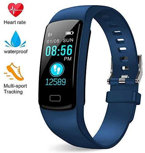 Deyawe Fitness Tracker, Colorful Screen Activity Tracker with Heart Rate Monitor, Waterproof Pedometer Watch, Sleep Monitor, Stopwatch, Step Counter