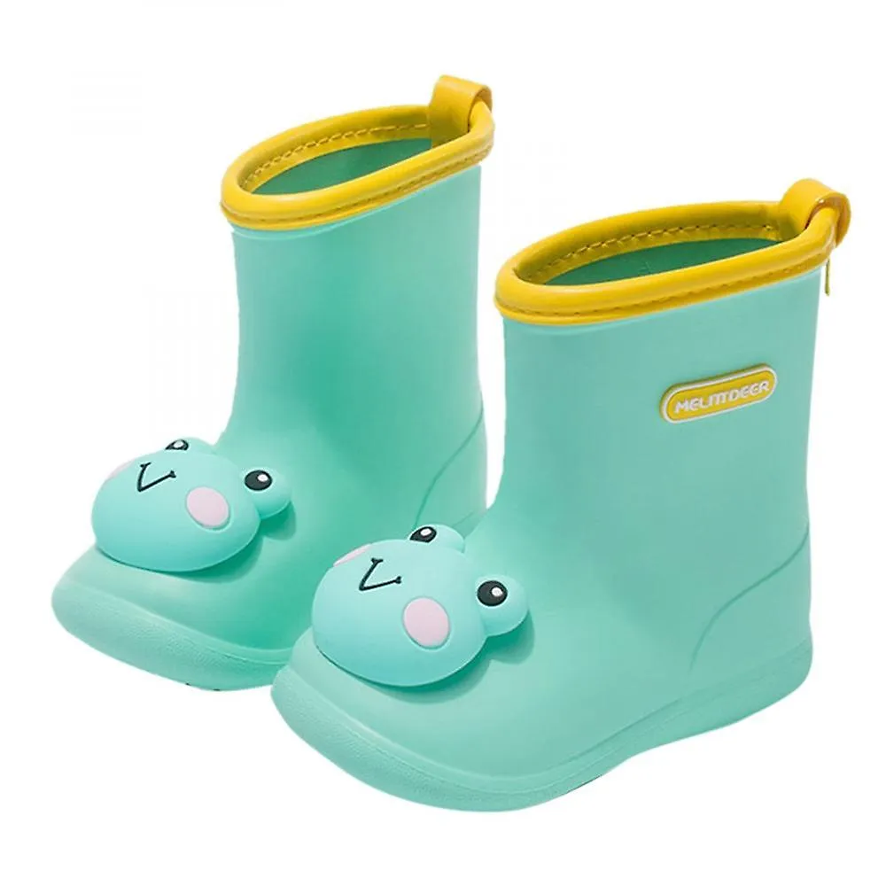 Green 200Boys Girls Cartoon Cute Dinosaur Rabbit Children Rain Shoes Waterproof Pvc Rubber Non-slip Soft Toddler Kids Casual Rain Boots