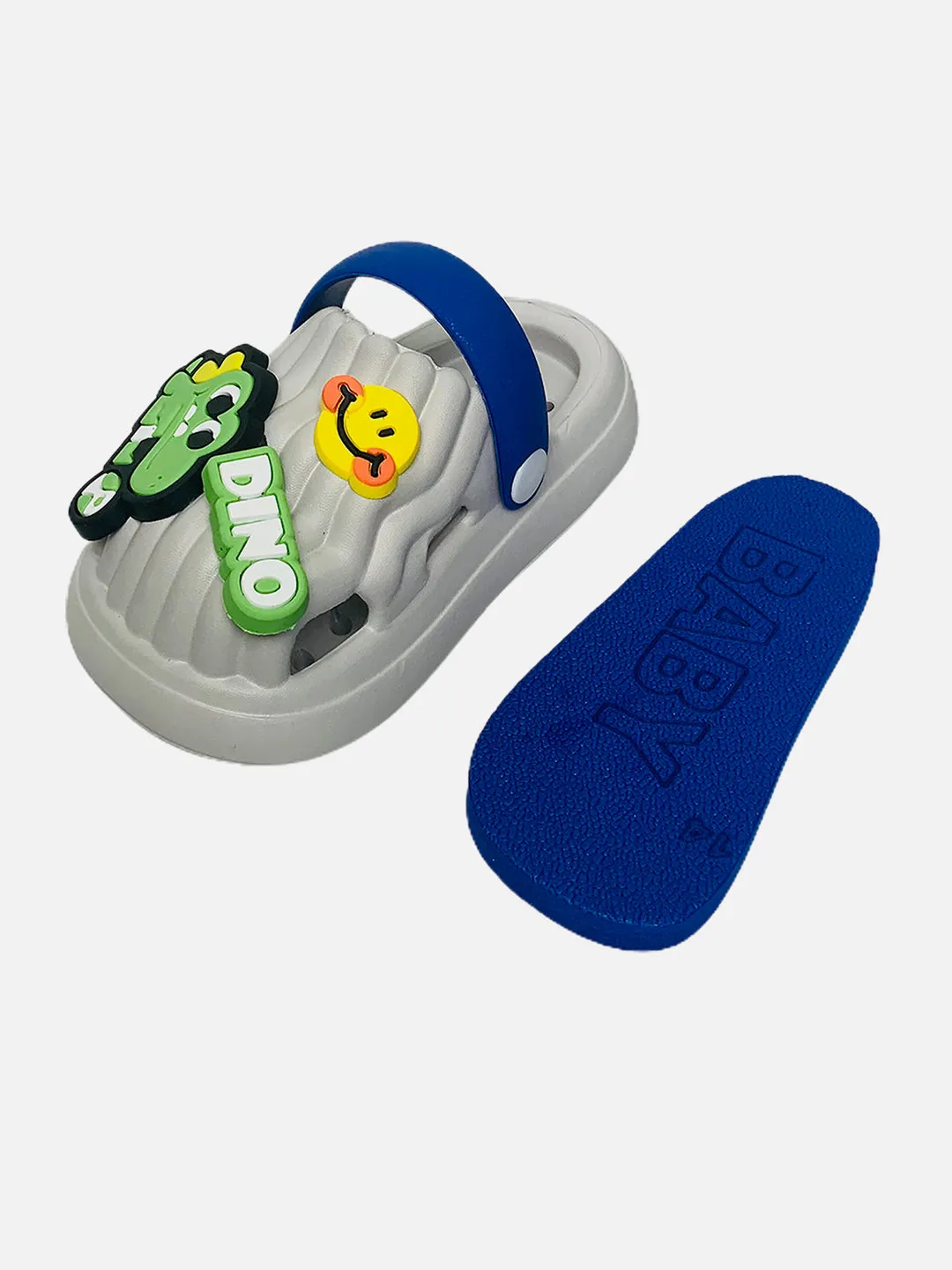 Little Surprise Box Blue Smilie Dino Slip on Clogs/Footwear for Toddlers & Kids.