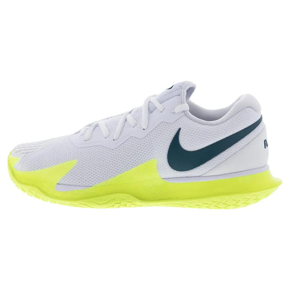 Mens Rafa Zoom Vapor Cage 4 Tennis Shoes White and Volt