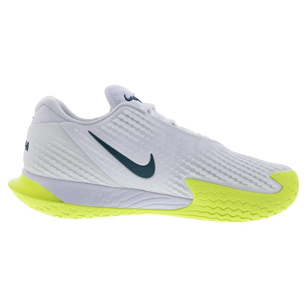 Mens Rafa Zoom Vapor Cage 4 Tennis Shoes White and Volt