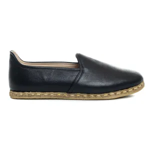 Men's Wrinkled Black Slip On Shoes