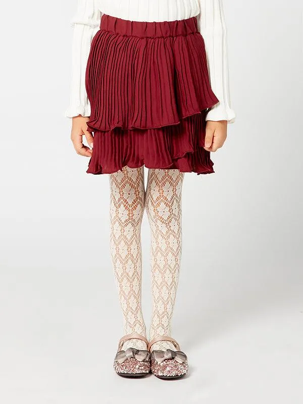 One Friday Wine Pleated Skirt