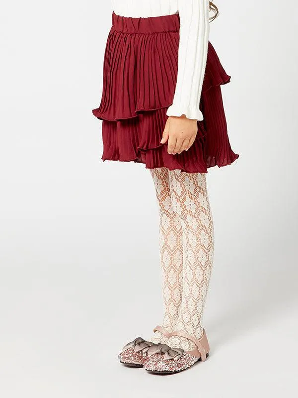 One Friday Wine Pleated Skirt